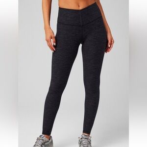 Fabletic's Heatherflex High Waisted  Women's Black Heather Leggings